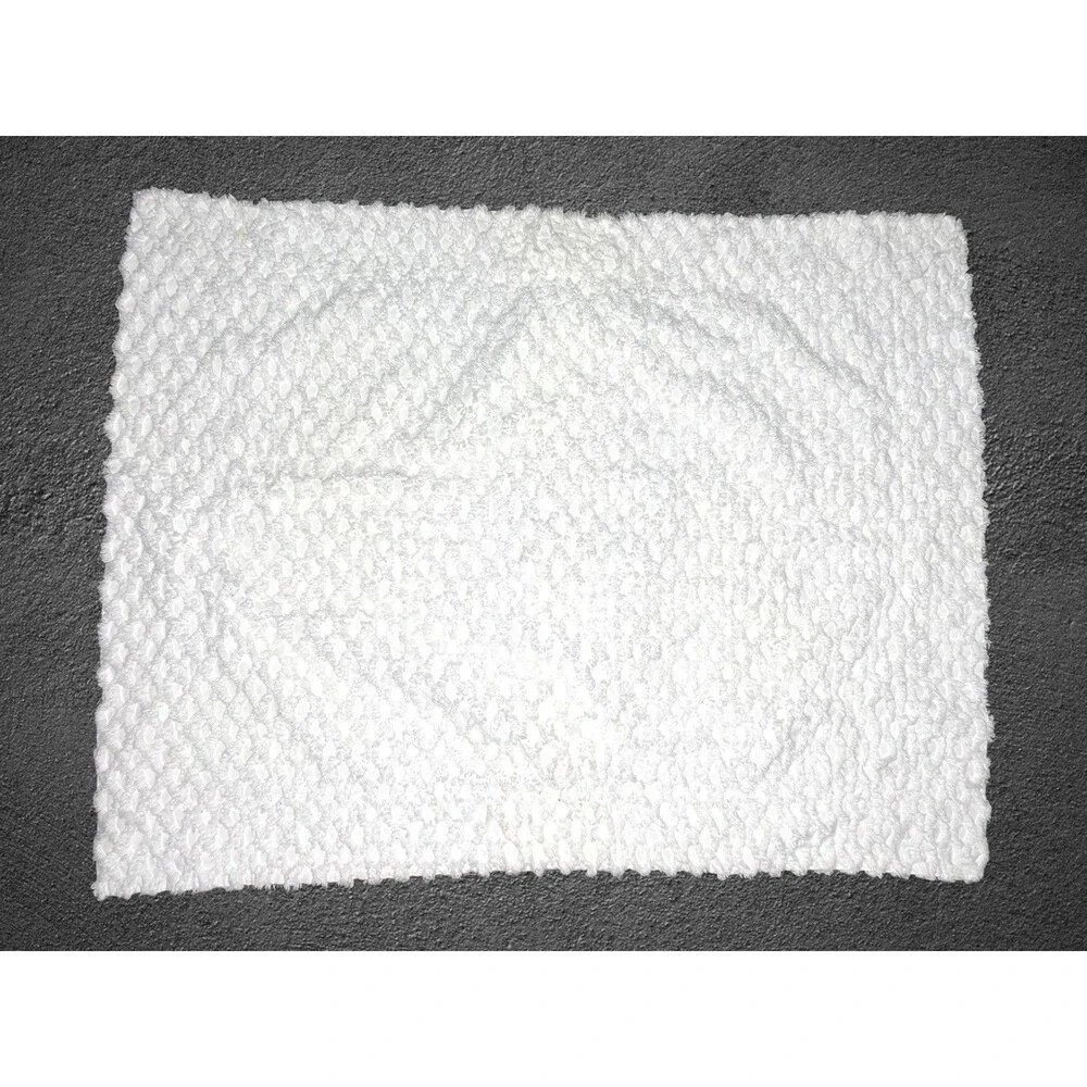 Vtg Martha Stewart Everyday Set of 2 Chenille Lattice Pillow Shams White Cotton